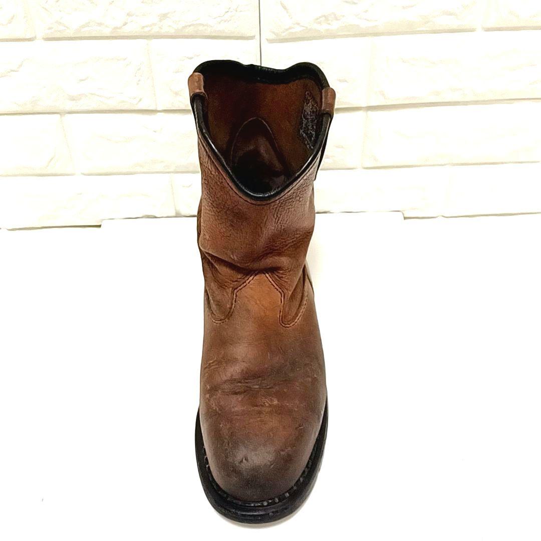 【希少★USA製】RED WING　レッドウィング　シボ革 レザー　ペコスブーツ