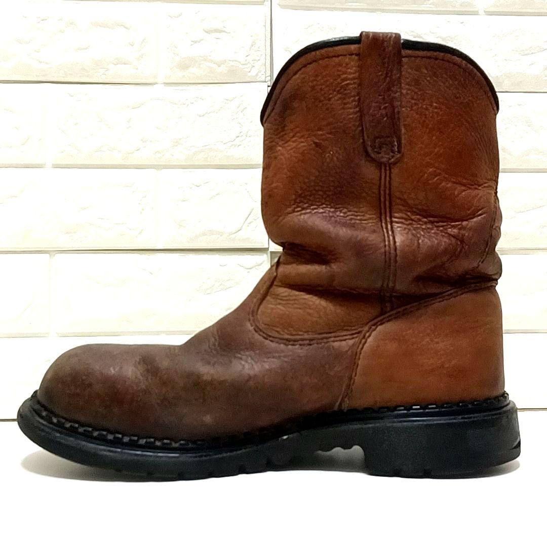 【希少★USA製】RED WING　レッドウィング　シボ革 レザー　ペコスブーツ