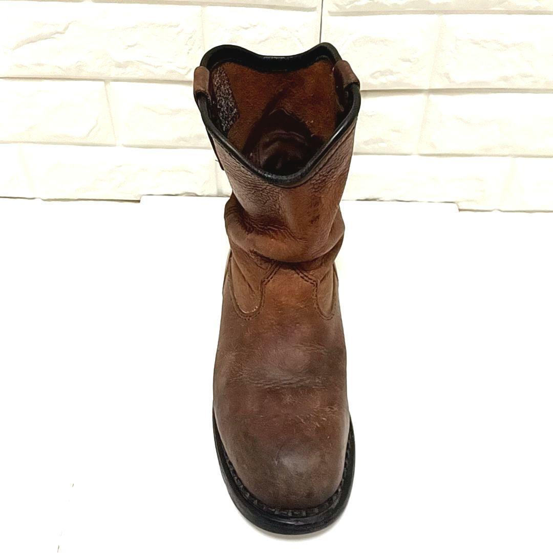 【希少★USA製】RED WING　レッドウィング　シボ革 レザー　ペコスブーツ