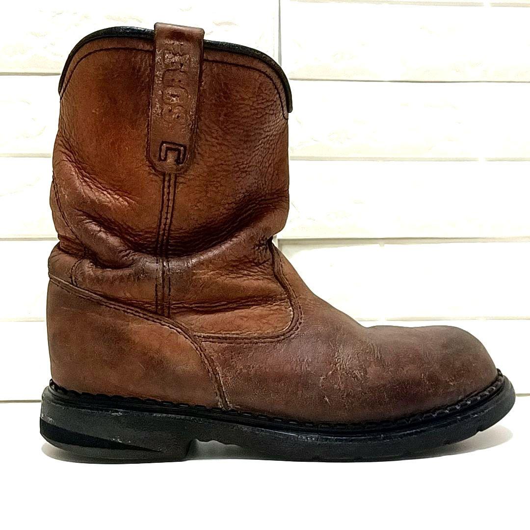 【希少★USA製】RED WING　レッドウィング　シボ革 レザー　ペコスブーツ