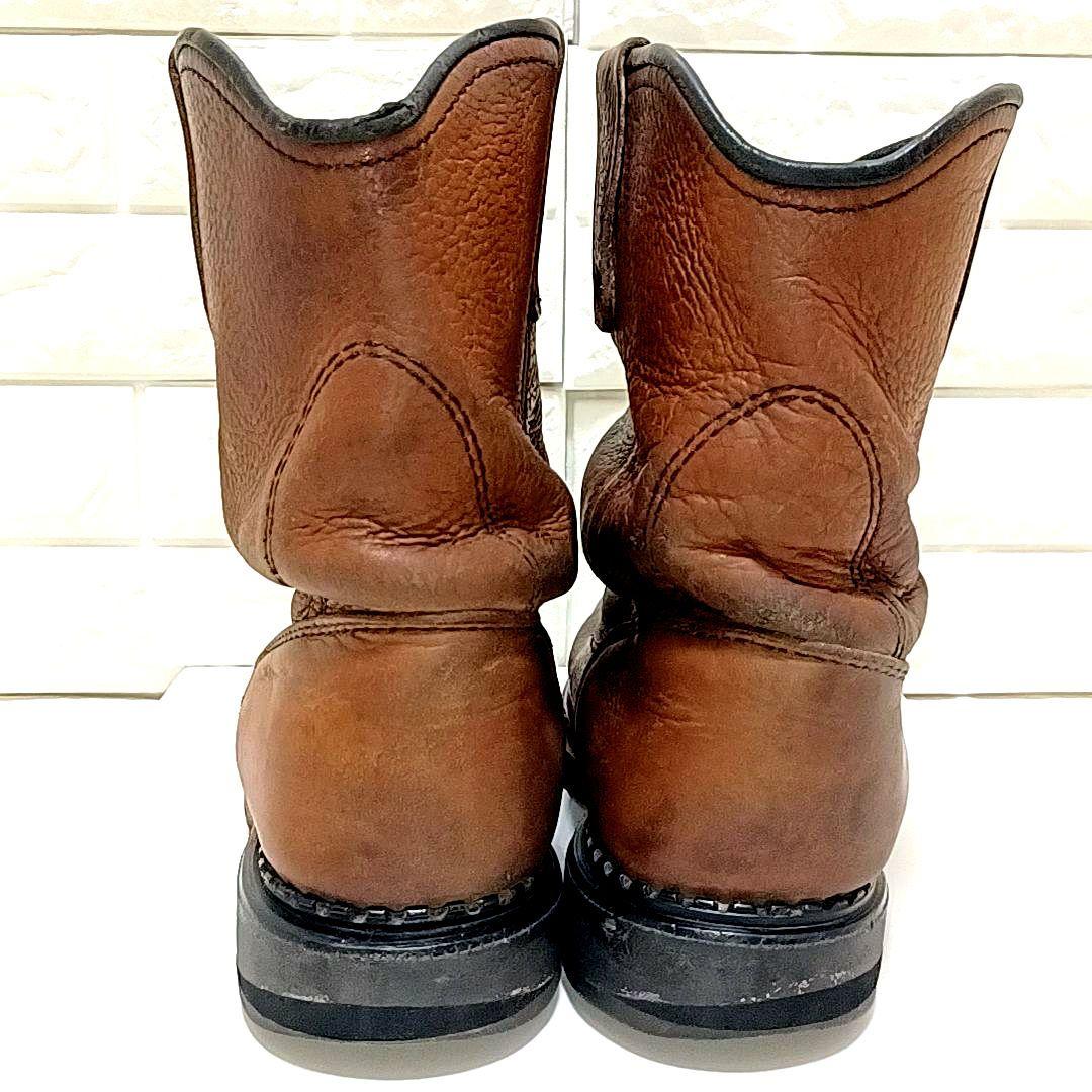 【希少★USA製】RED WING　レッドウィング　シボ革 レザー　ペコスブーツ