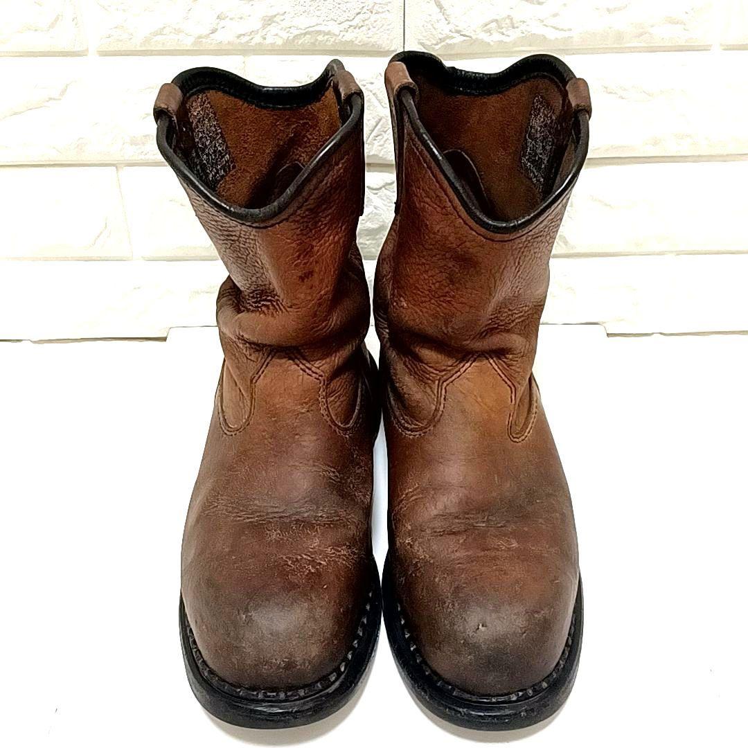【希少★USA製】RED WING　レッドウィング　シボ革 レザー　ペコスブーツ