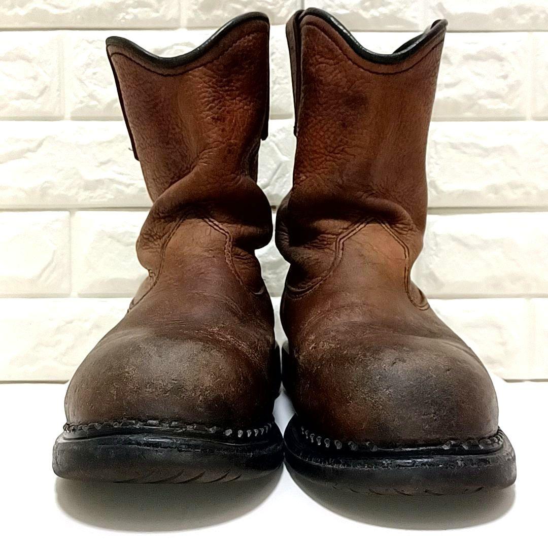 【希少★USA製】RED WING　レッドウィング　シボ革 レザー　ペコスブーツ