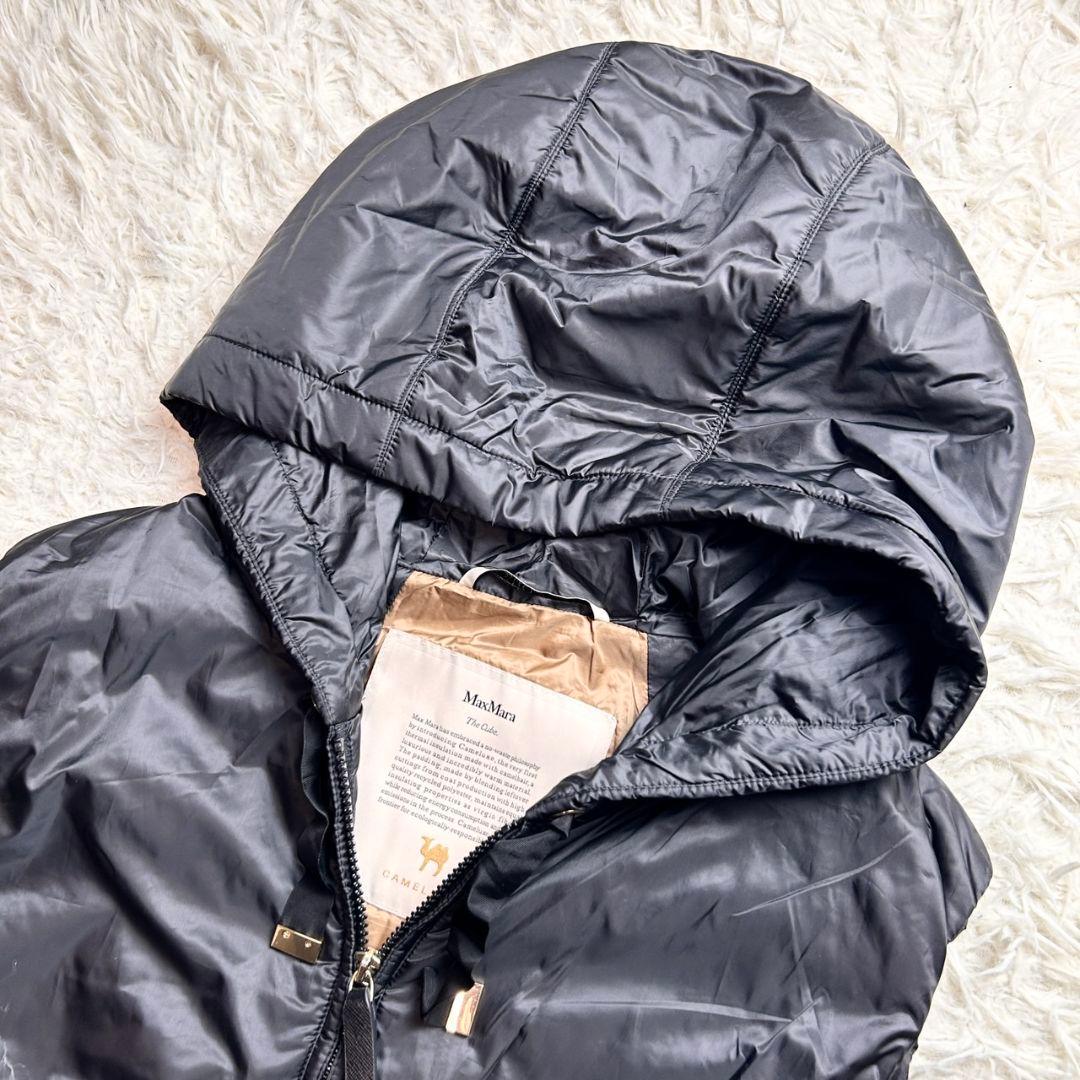 美品★MaxMara the cube ダウン ベスト ジレ フーデット コート