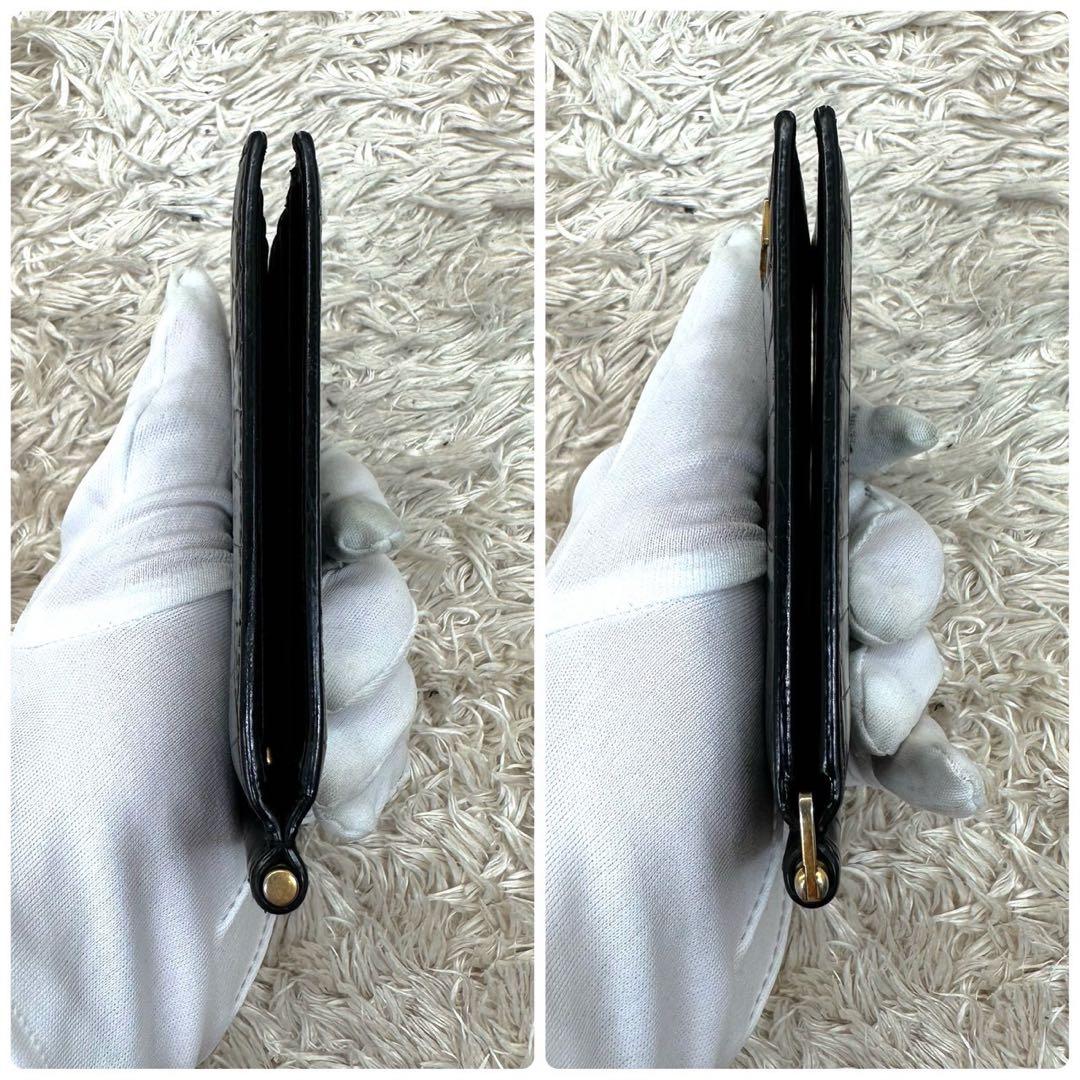 【美品】サンローラン マネークリップ ブラック クロコ YSL ゴールドロゴ
