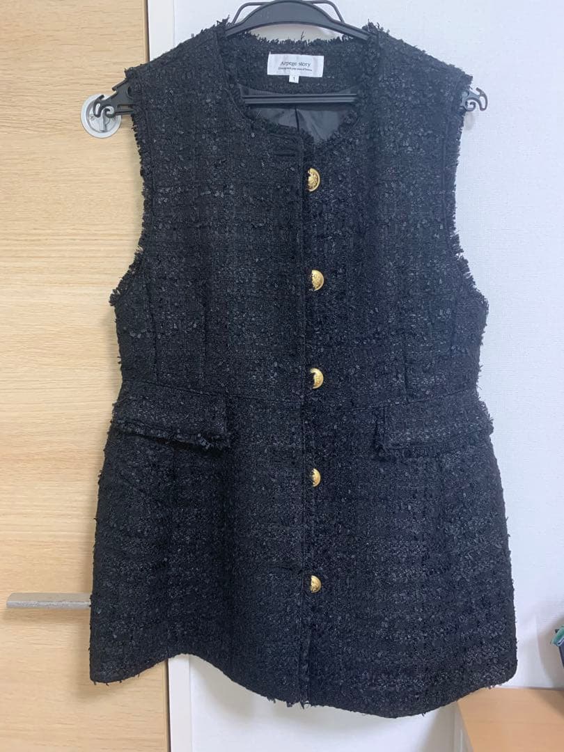 arpage story ペプラムツイードベスト