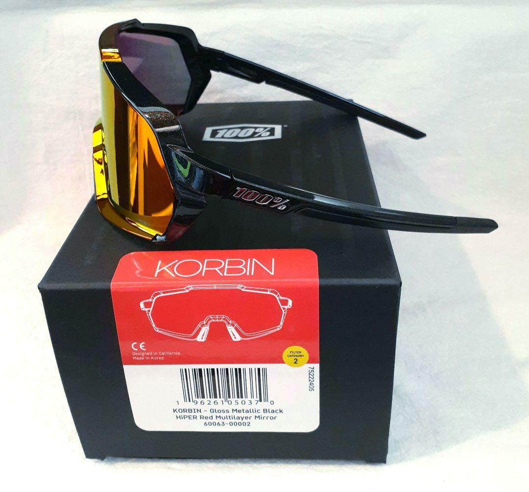 【最新作】 100% Korbin ブラックラメ ワンハンドレッド サングラス