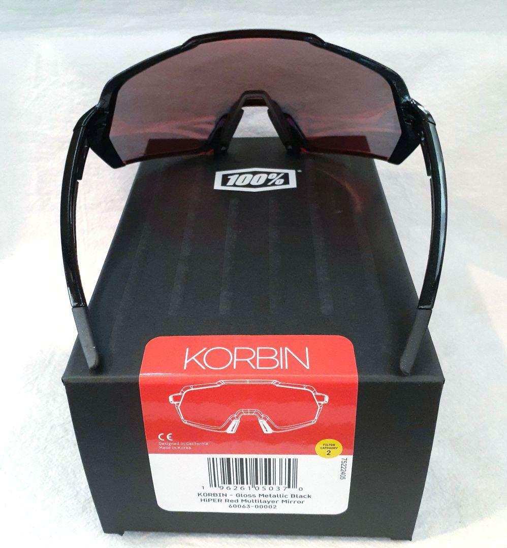 【最新作】 100% Korbin ブラックラメ ワンハンドレッド サングラス