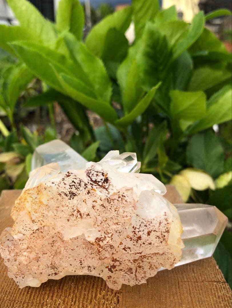 ❤️ ✳買い得　レア形　虹入り　2点　透明度抜群の水晶柱　ヒマラヤクラスター