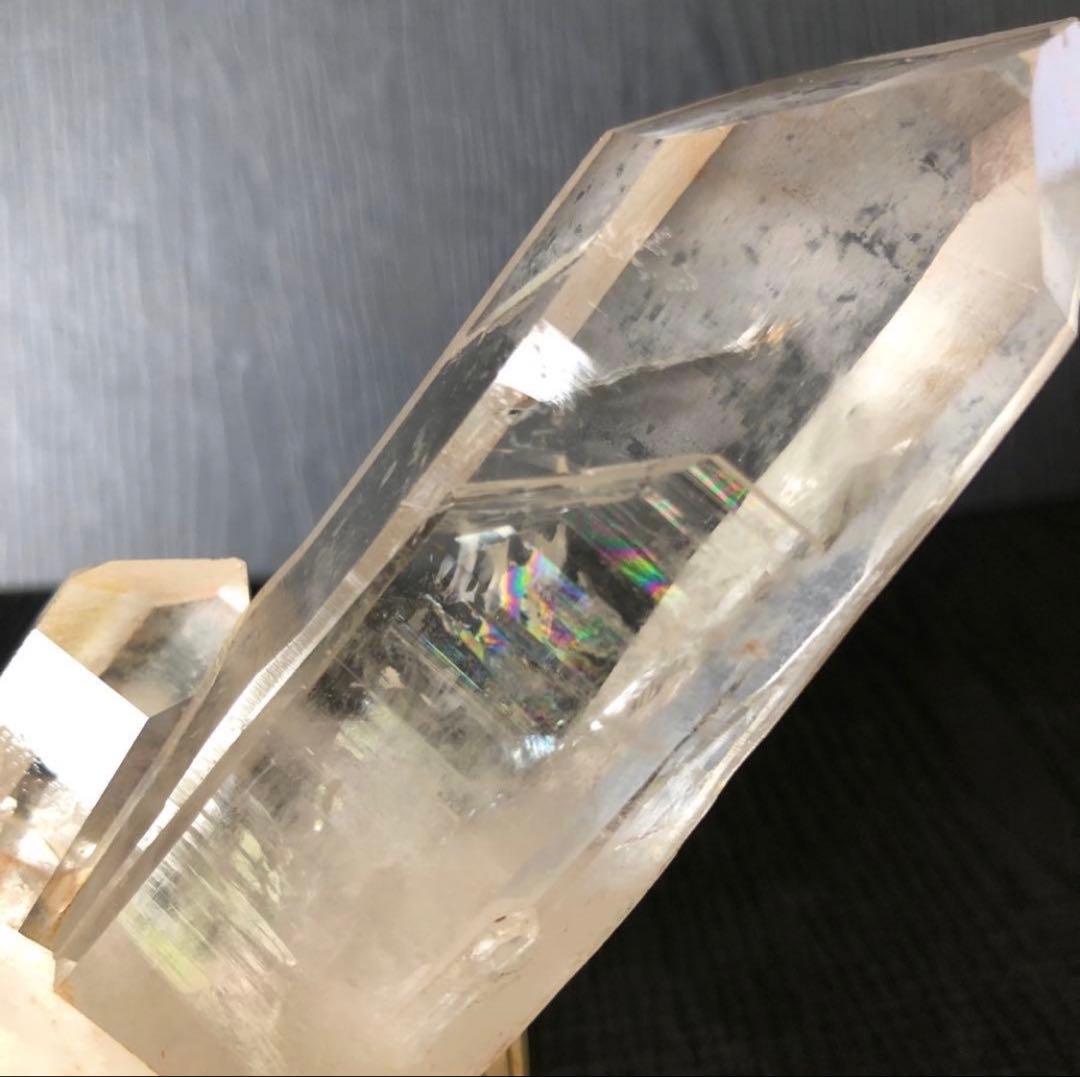 ❤️ ✳買い得　レア形　虹入り　2点　透明度抜群の水晶柱　ヒマラヤクラスター