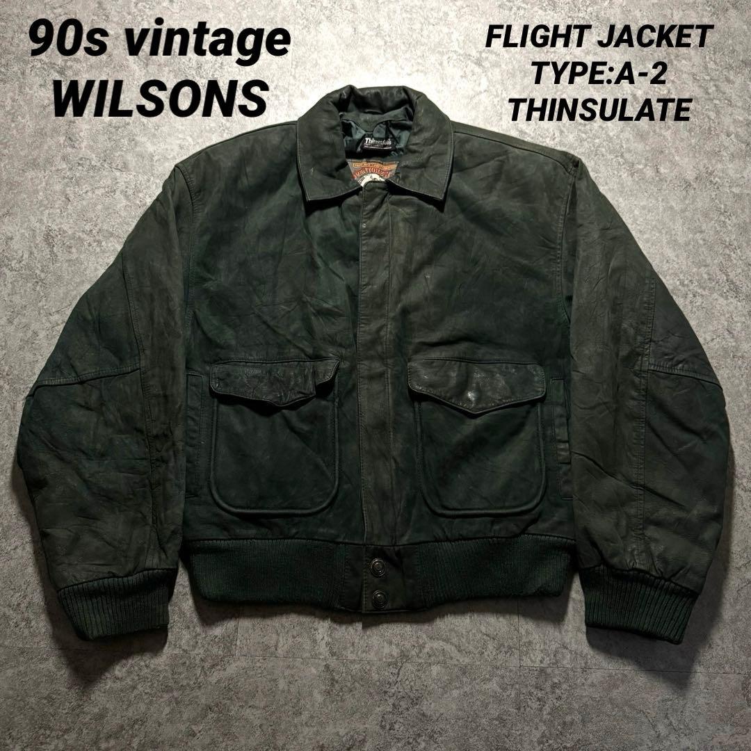 【希少カラー】90s WILSONS A-2 フライトジャケット　シンサレート