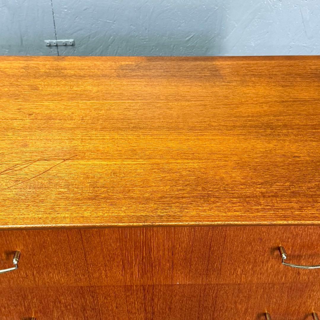 英国ヴィンテージ チーク 5段チェスト