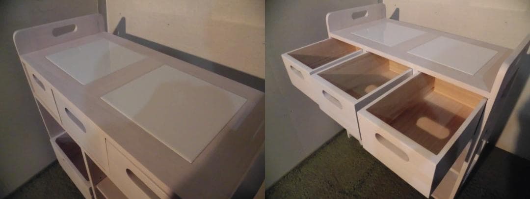 アウトレット【新品/全国一律送料無料】天然木キッチンワゴンカウンター【ホワイト】