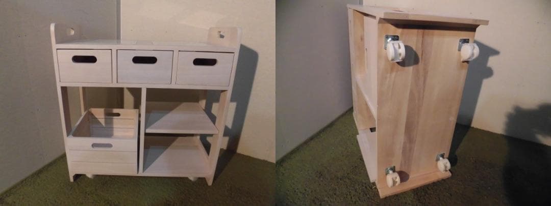 アウトレット【新品/全国一律送料無料】天然木キッチンワゴンカウンター【ホワイト】