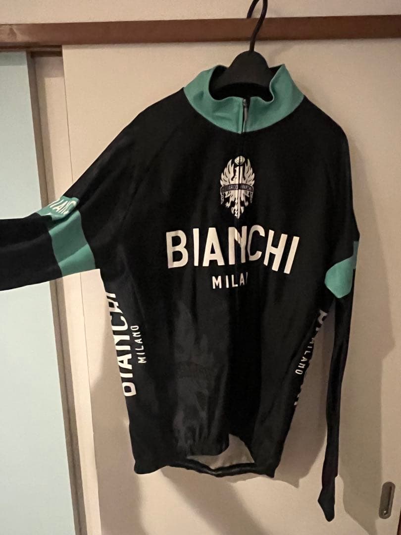 Bianchi サイクルジャージ XL ブラック/ターコイズ
