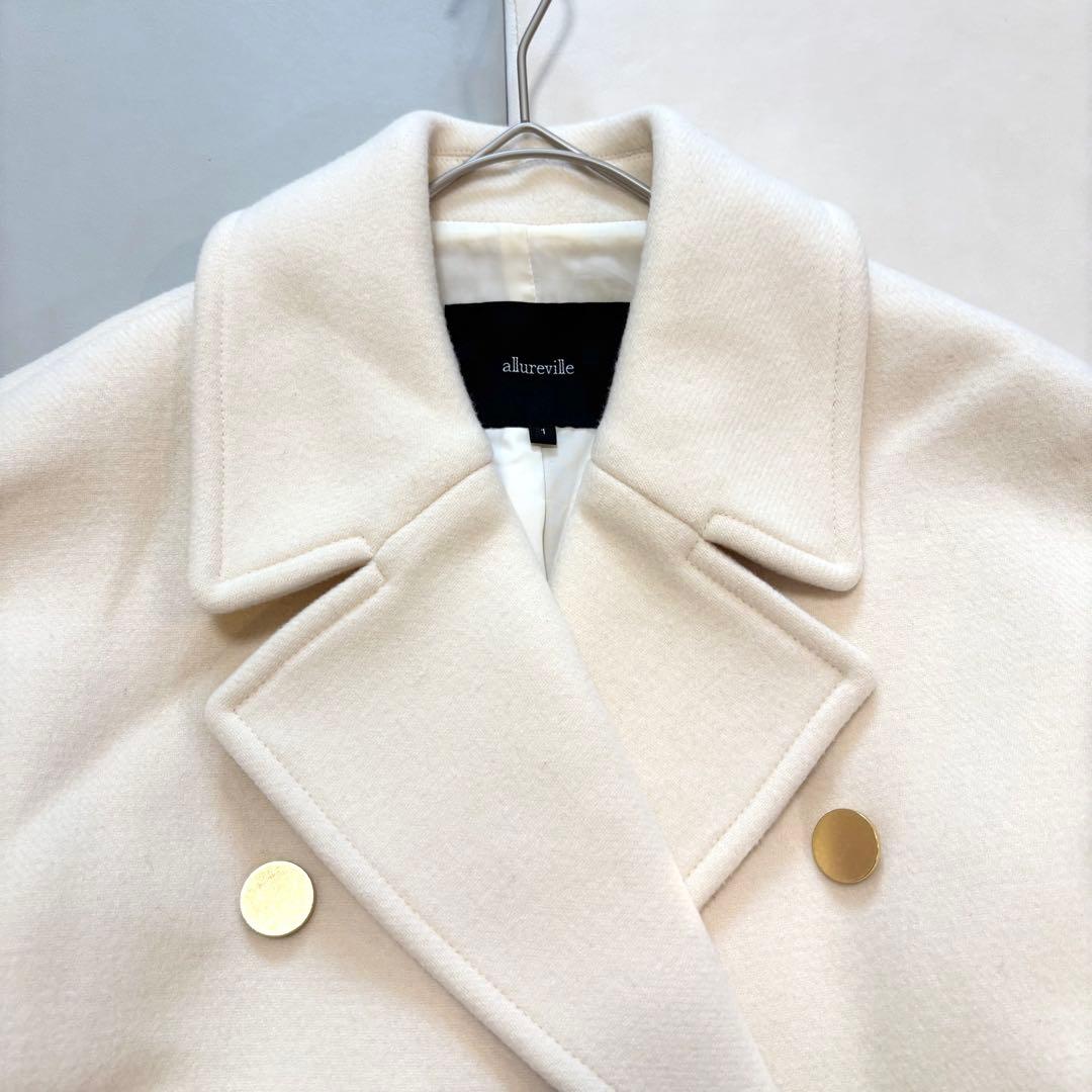 【美品】allurevilleアルアバイル　ラムメルトンピーコート　ナチュラル