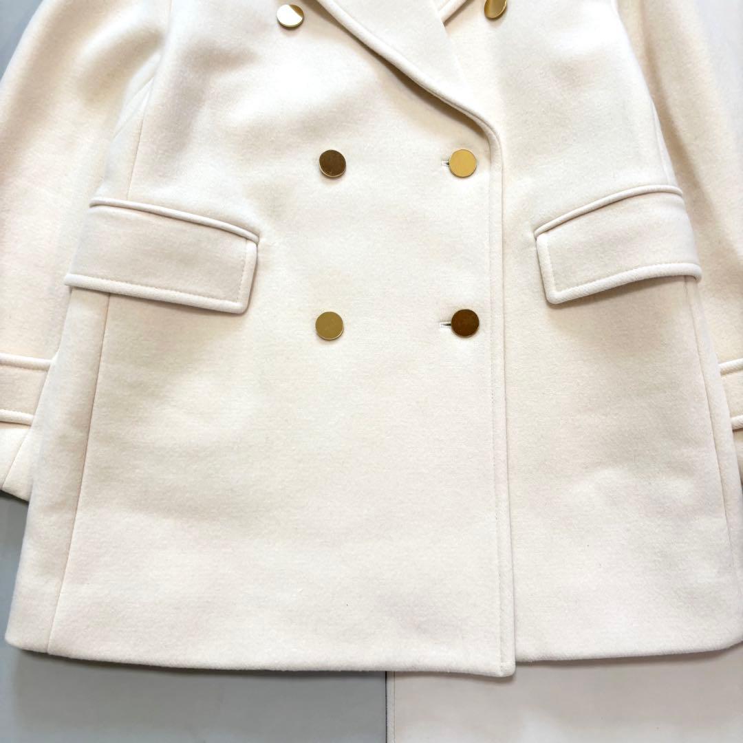 【美品】allurevilleアルアバイル　ラムメルトンピーコート　ナチュラル