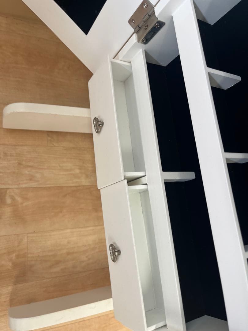 全身鏡 全身ミラー アクセサリーケース アクセサリー収納 ホワイト家具 姿見