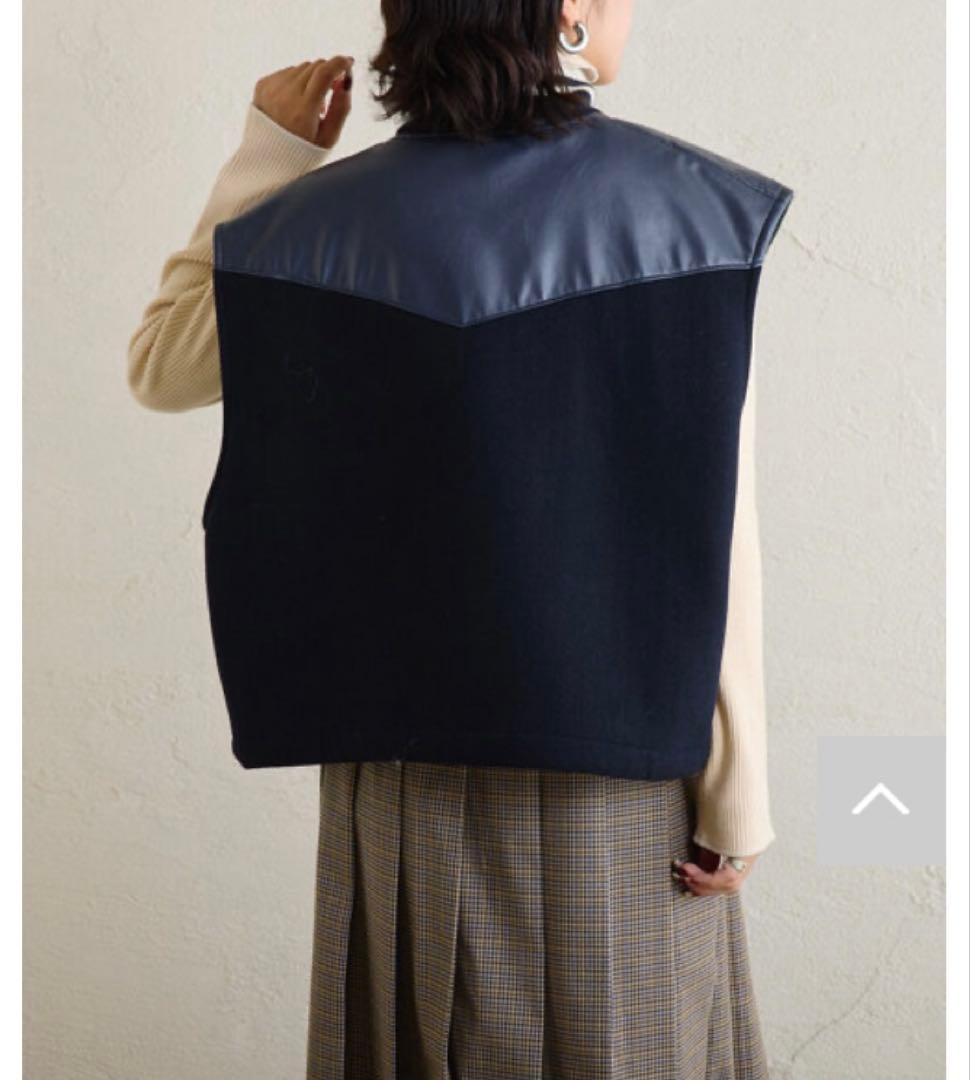 etsinita 20thリメイクメルトンロングスタジャンベスト