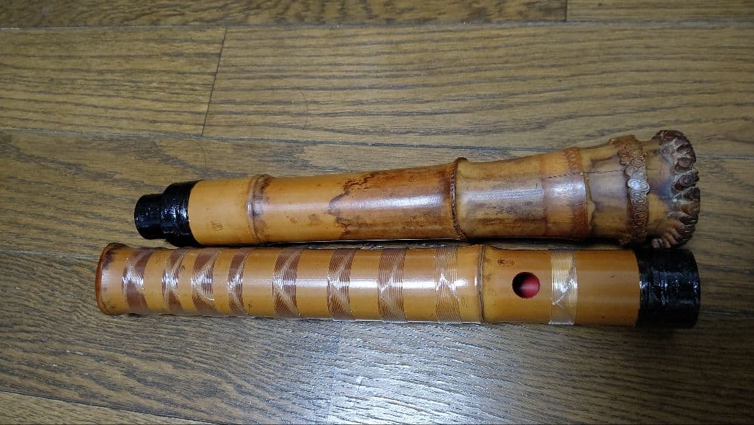 尺八在銘　三印　一尺七寸管　検　和楽器　尺八