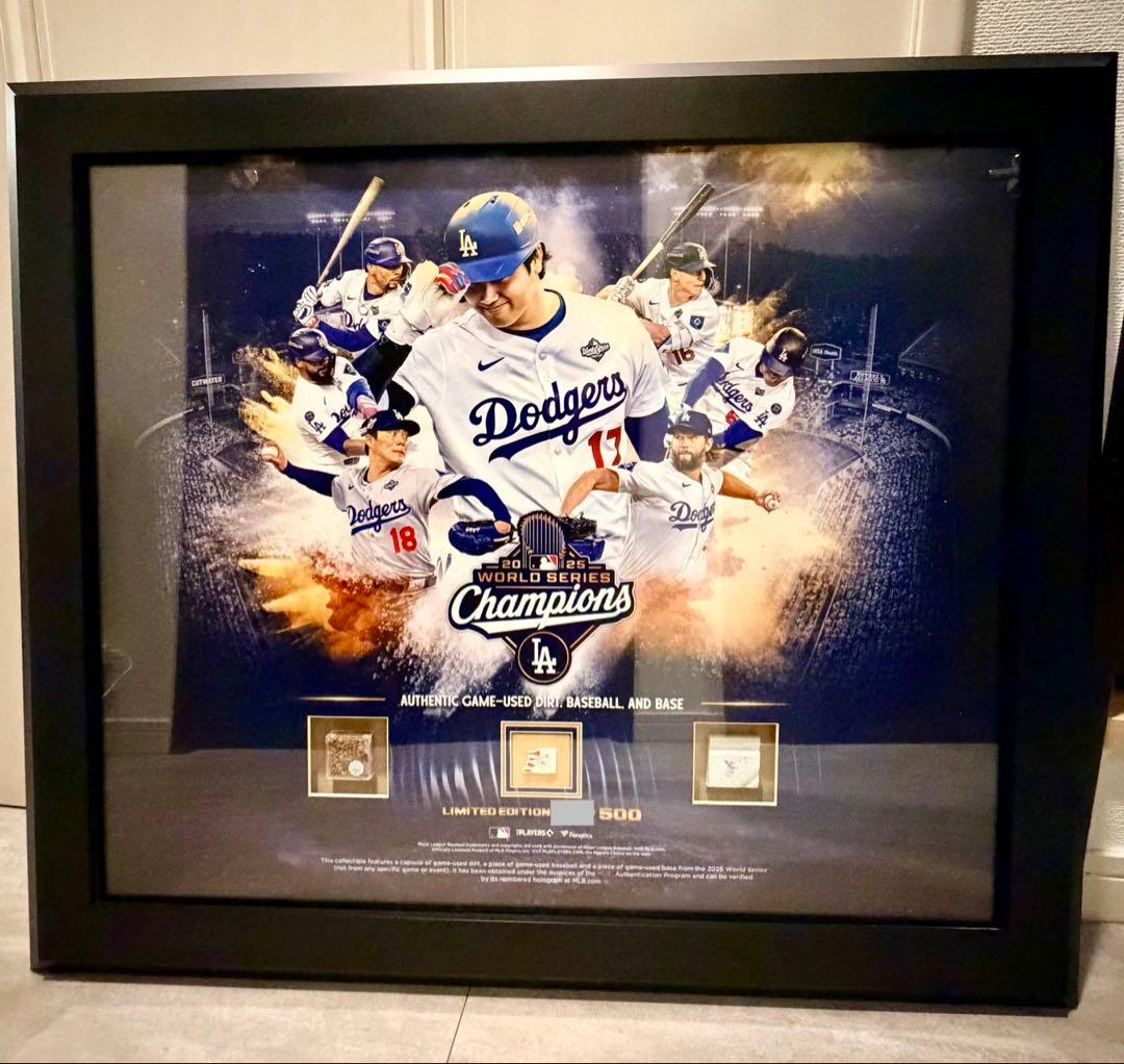 【世界500枚限定】2025年ドジャース優勝記念フォトフレーム 実使用お宝封入