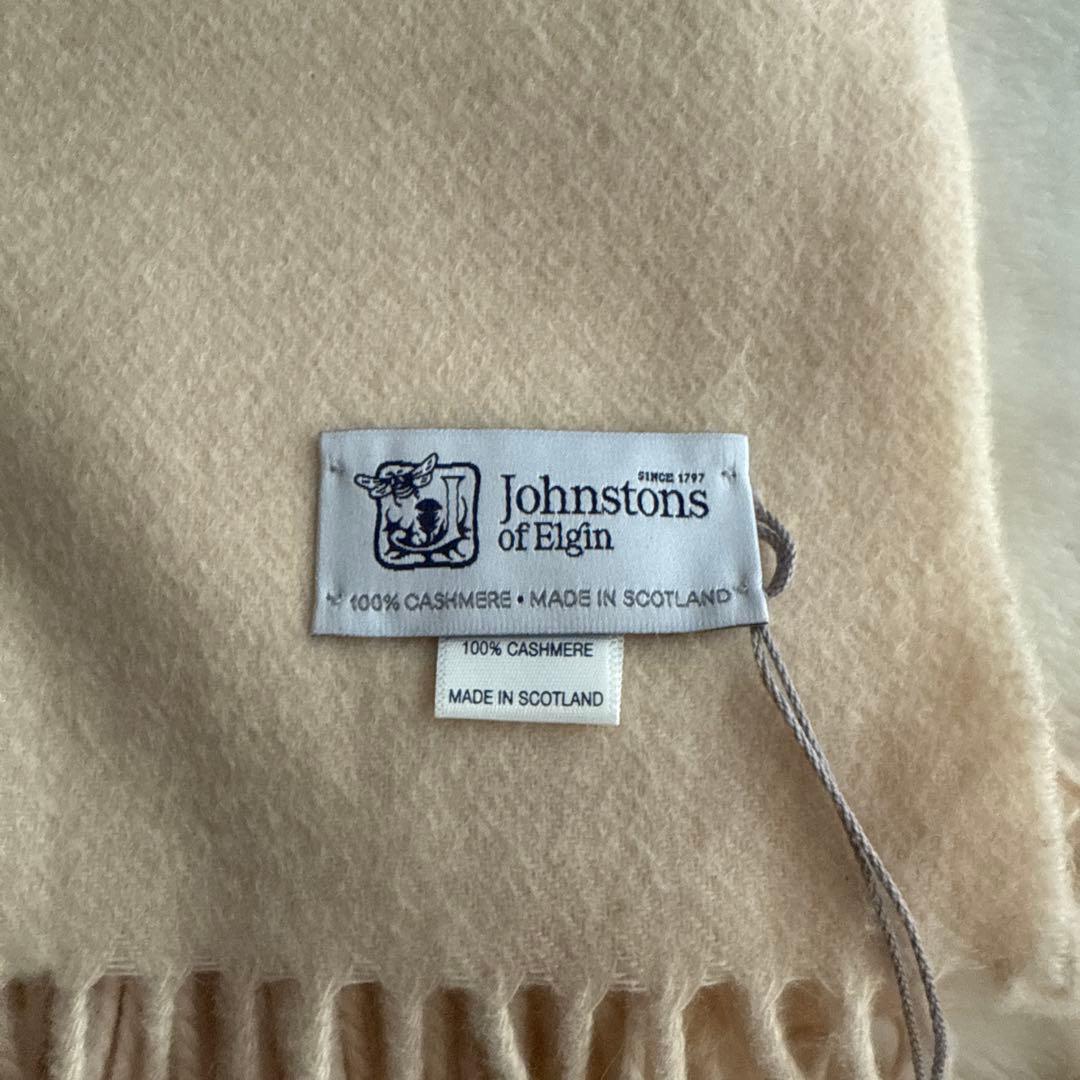 豆乳姫様　ジョンストンズ カシミヤ 大判ショール ストール アイボリー