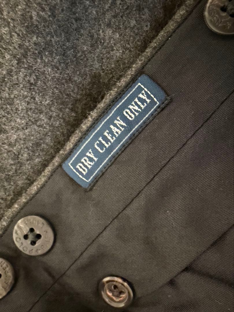 90s ラルフローレン イタリア製 ウール トラウザーズ 32R ダークグレー