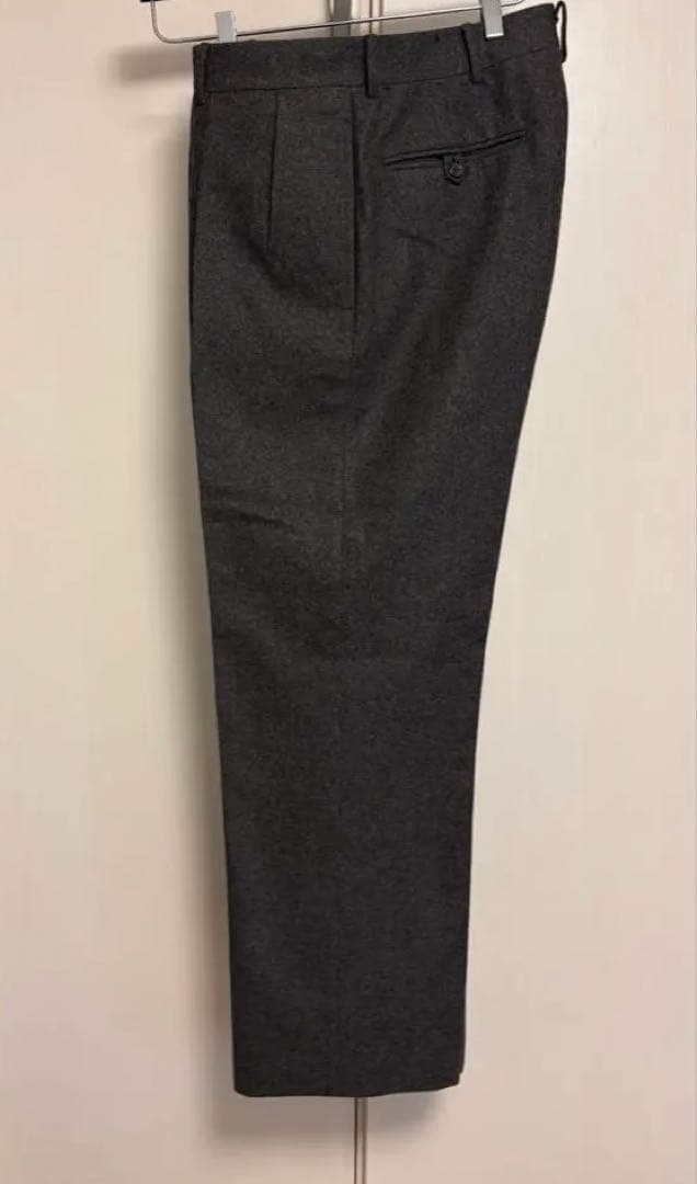 90s ラルフローレン イタリア製 ウール トラウザーズ 32R ダークグレー