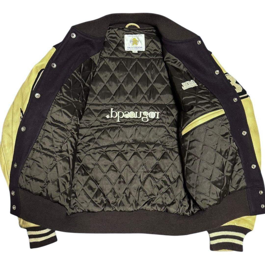 稀少 WTAPS元ネタ GOLDEN BEAR フルデコ 袖革 スタジャン L