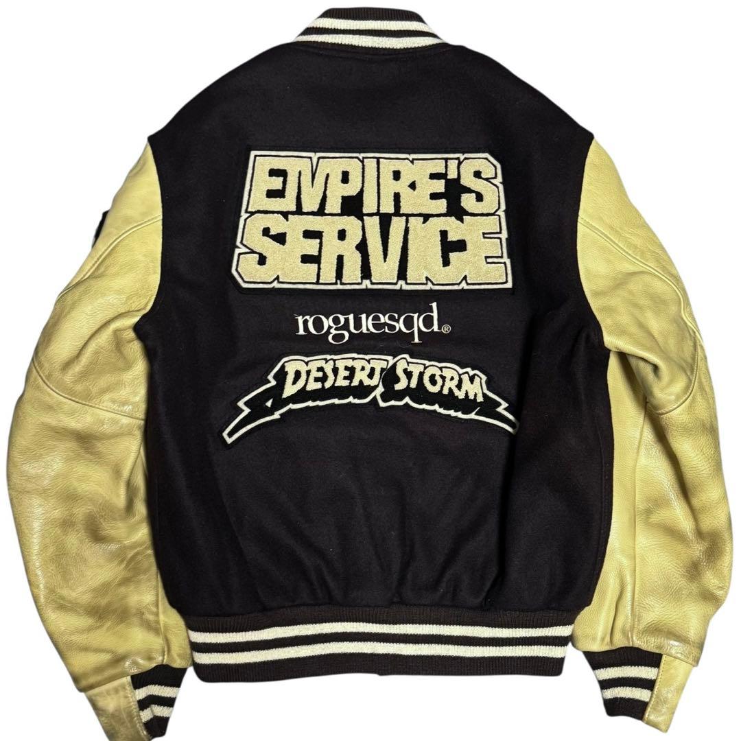 稀少 WTAPS元ネタ GOLDEN BEAR フルデコ 袖革 スタジャン L