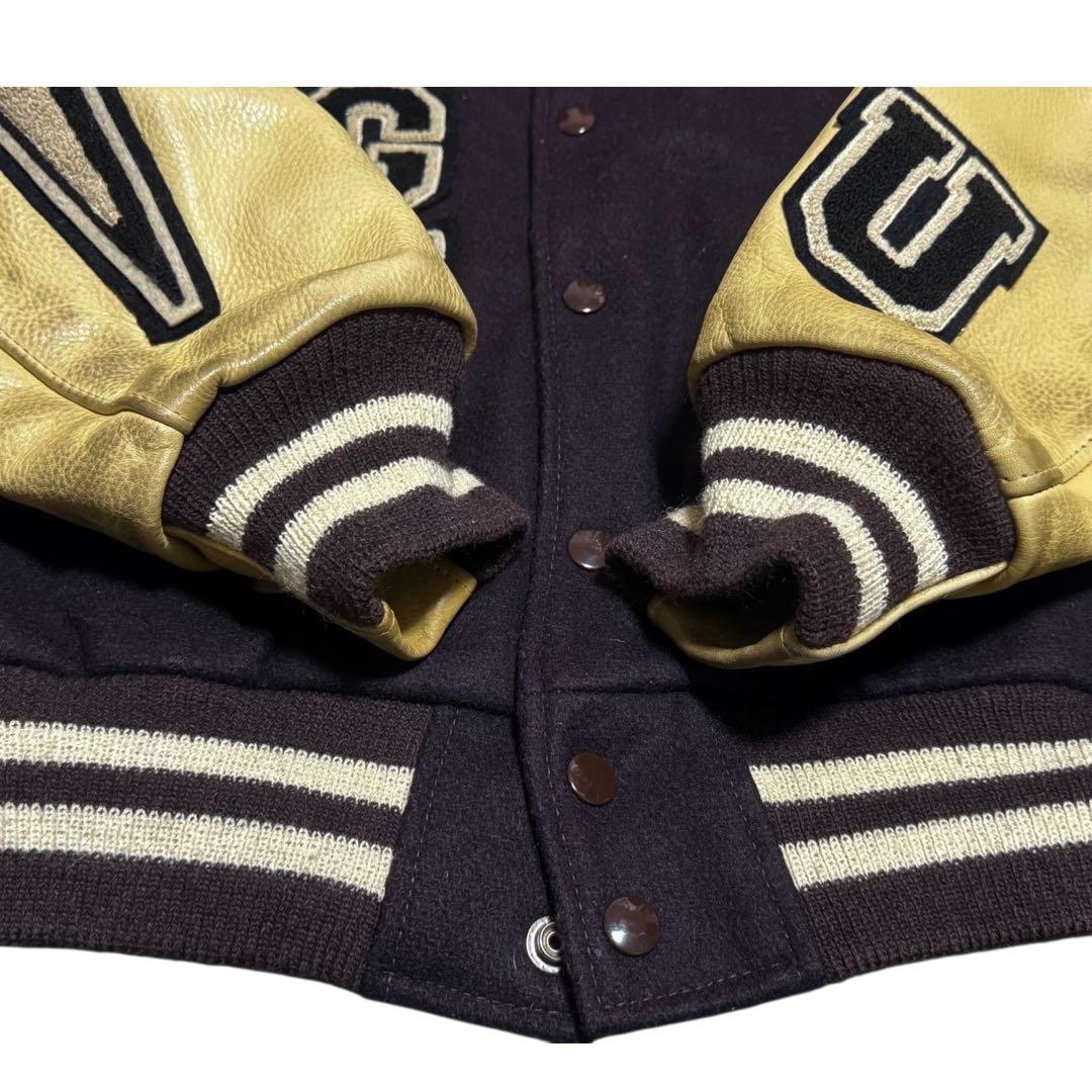 稀少 WTAPS元ネタ GOLDEN BEAR フルデコ 袖革 スタジャン L