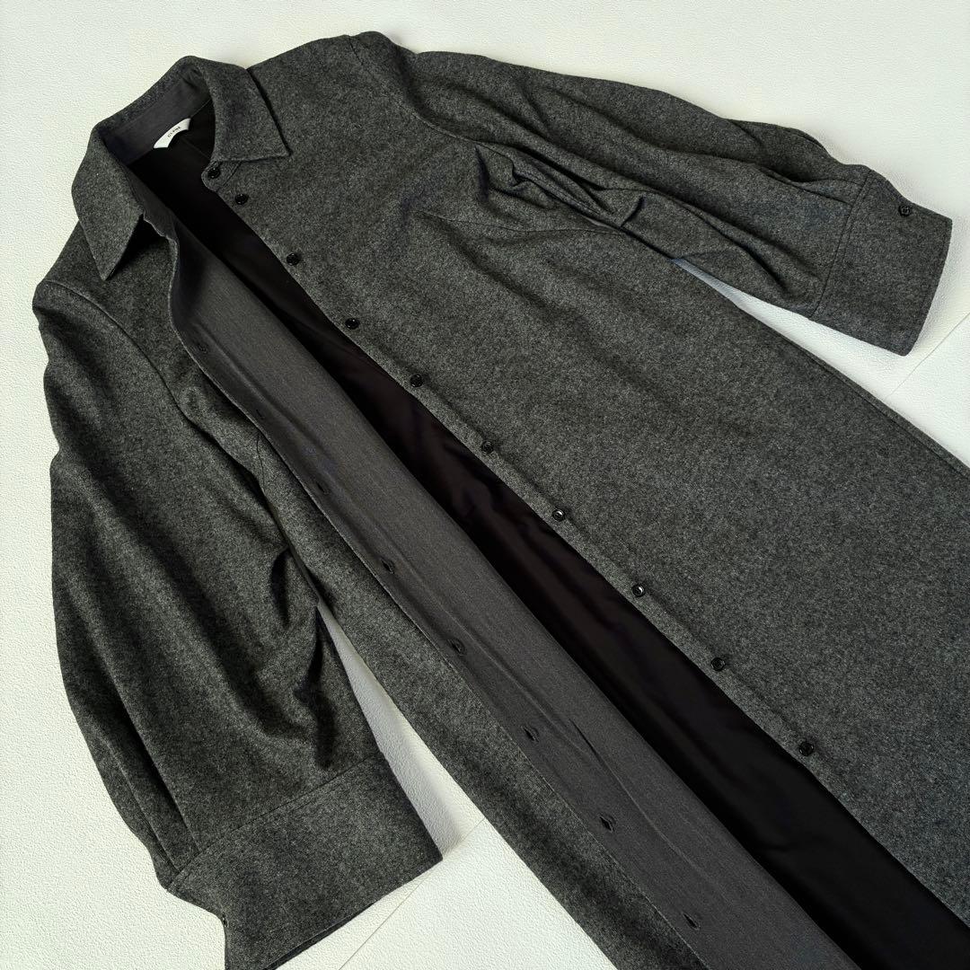 【25AW】CLANE POWER SHOULDER WOOL ONEPIECE