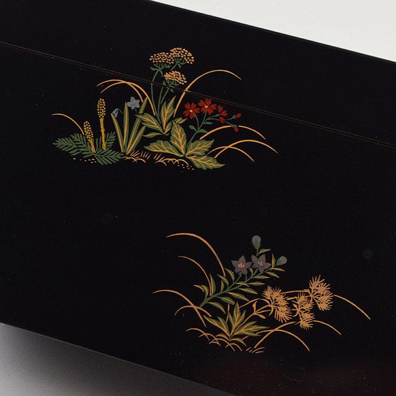 riko　草花蒔絵　茶箱　茶碗　棗など　九点一式　共箱　U　R9039