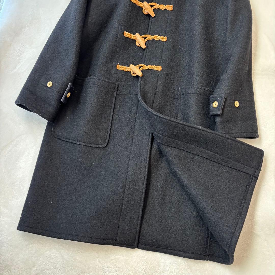 Glenoverグレンオーバー　ダッフルコート　黒　肉厚　ウール　ロング　トグル