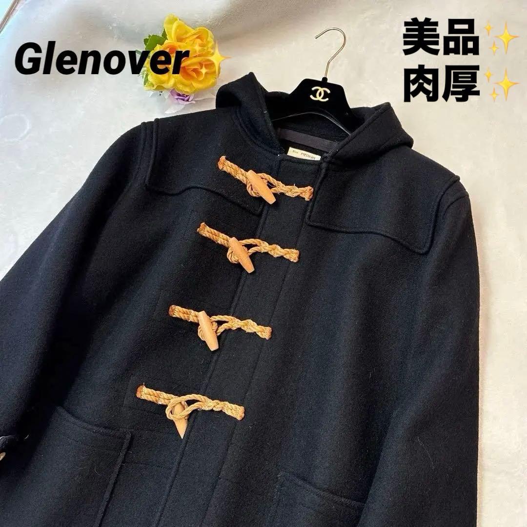Glenoverグレンオーバー　ダッフルコート　黒　肉厚　ウール　ロング　トグル