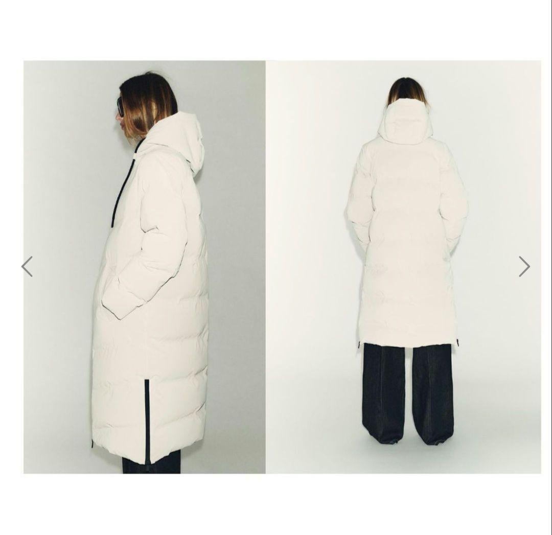 ★新品今季ZARAロングダウンコートLタグ付ショルダーストラップ付★