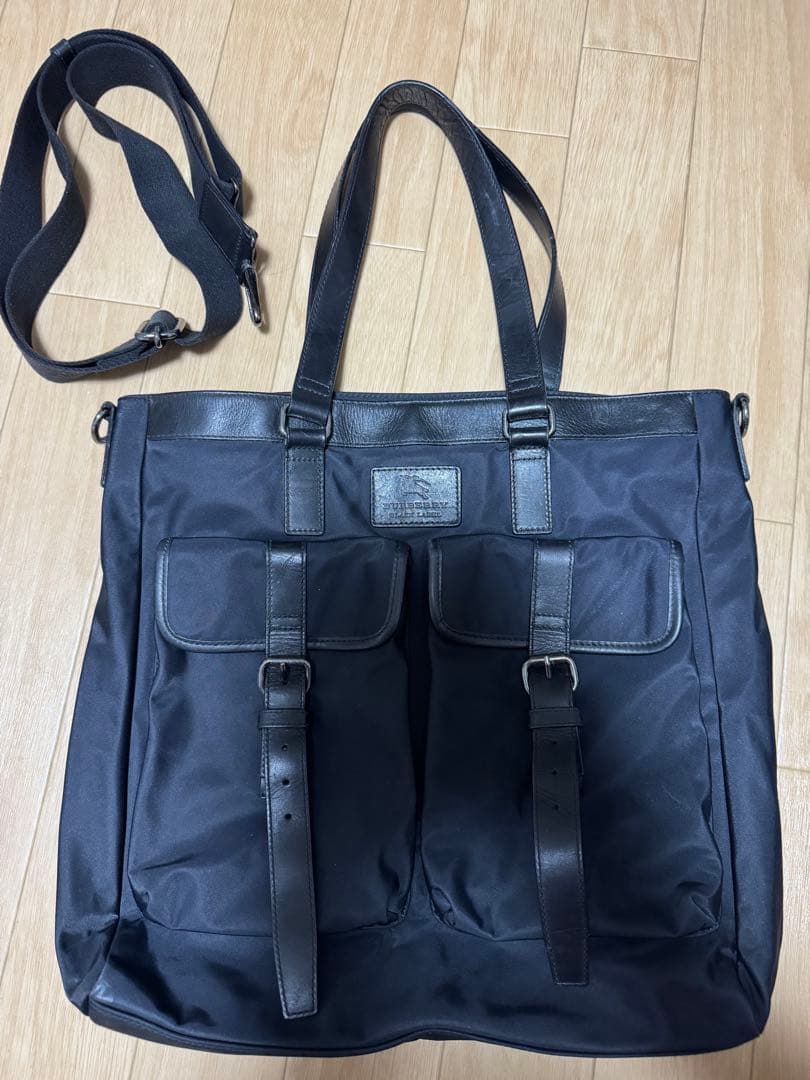 ブラック トートバッグ ナイロン BURBERRY バーバリー