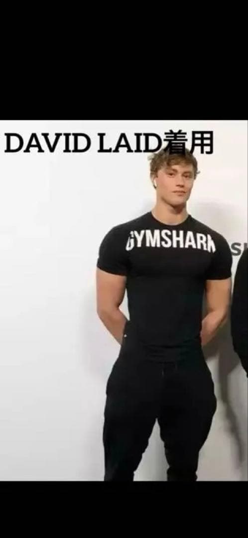  フィットネス Tシャツ 黒 DAVID LAID 着用