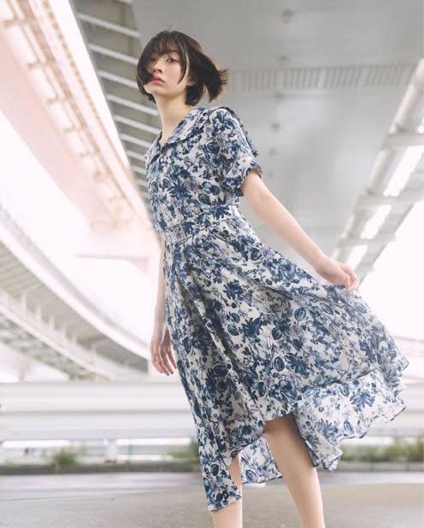 hazama はざま。 夏かしのワンピース Blue S