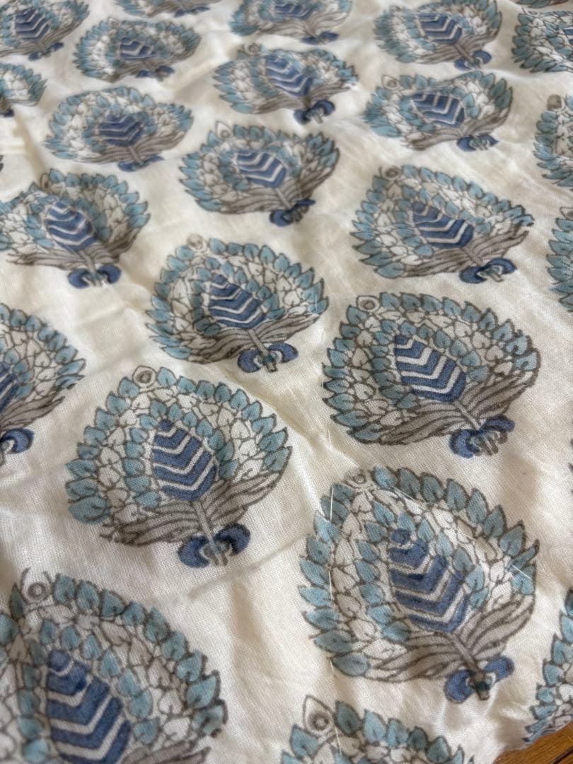 【新品】ブロックプリント 中綿ブランケット