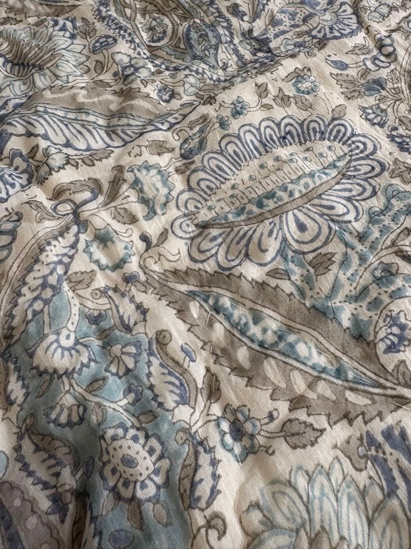 【新品】ブロックプリント 中綿ブランケット