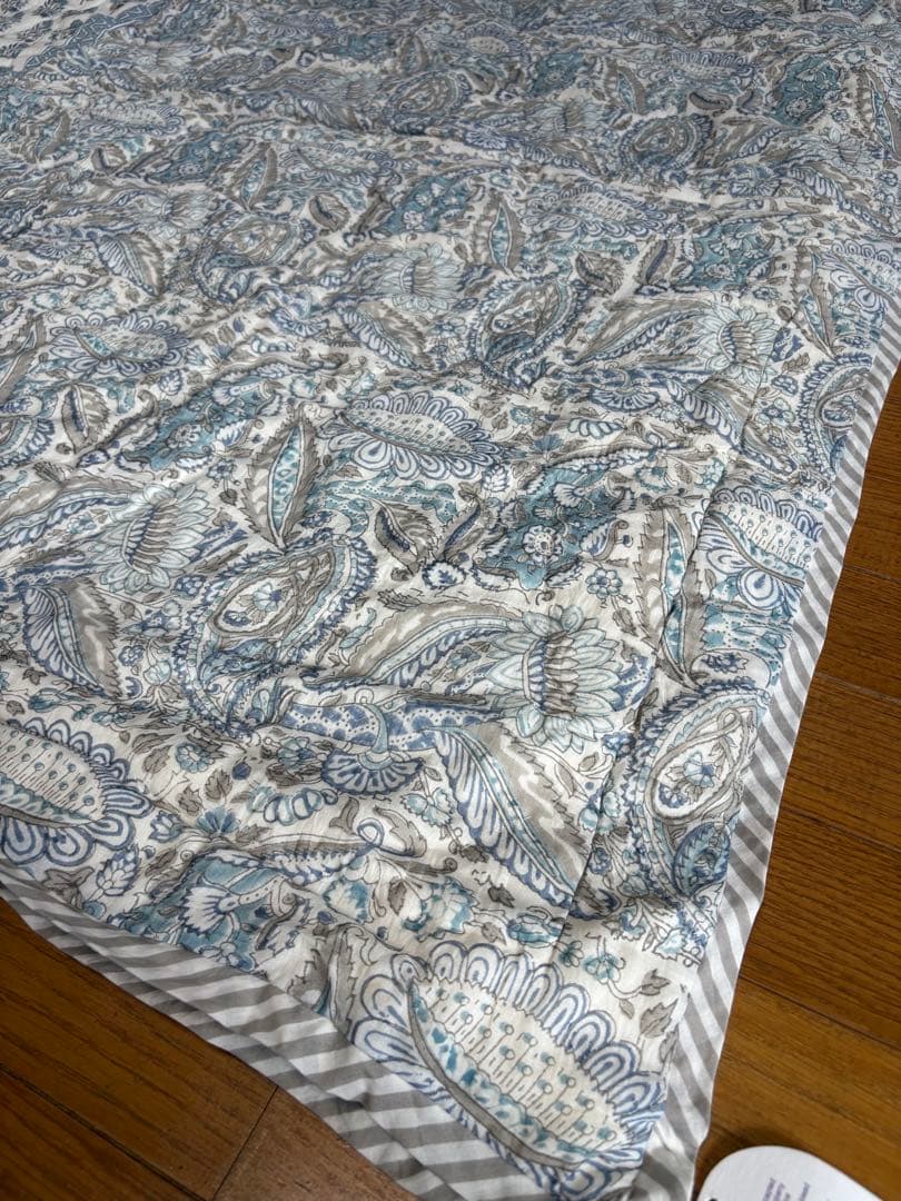 【新品】ブロックプリント 中綿ブランケット