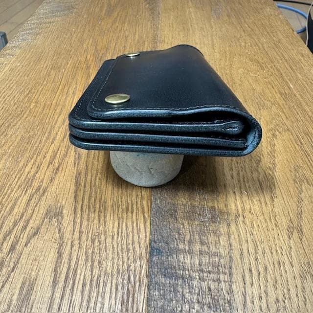 ビビ様オーダー専用　ミドルトラッカーウォレット　栃木レザーブラック　真鍮