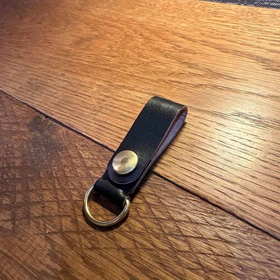 ビビ様オーダー専用　ミドルトラッカーウォレット　栃木レザーブラック　真鍮