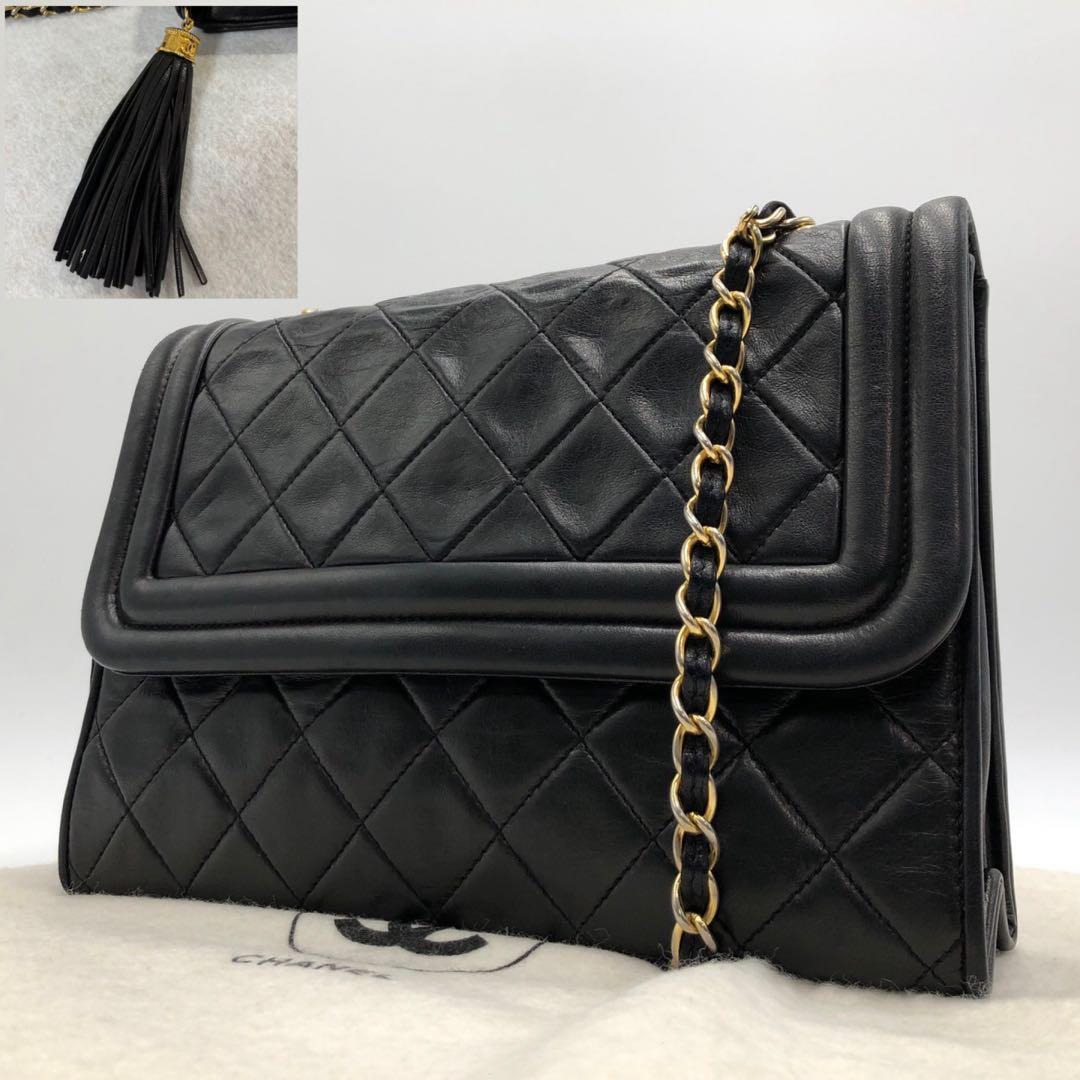 ［美品］シャネル　マトラッセ　フリンジ　ココマーク　チェーン　ショルダーバッグ