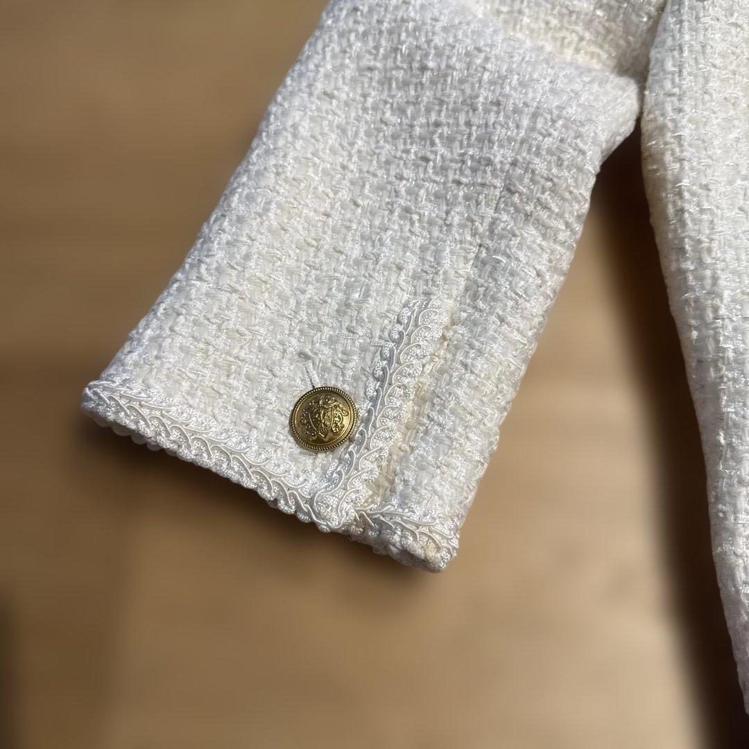 ESTNATION / ファンシーツイードノーカラージャケット