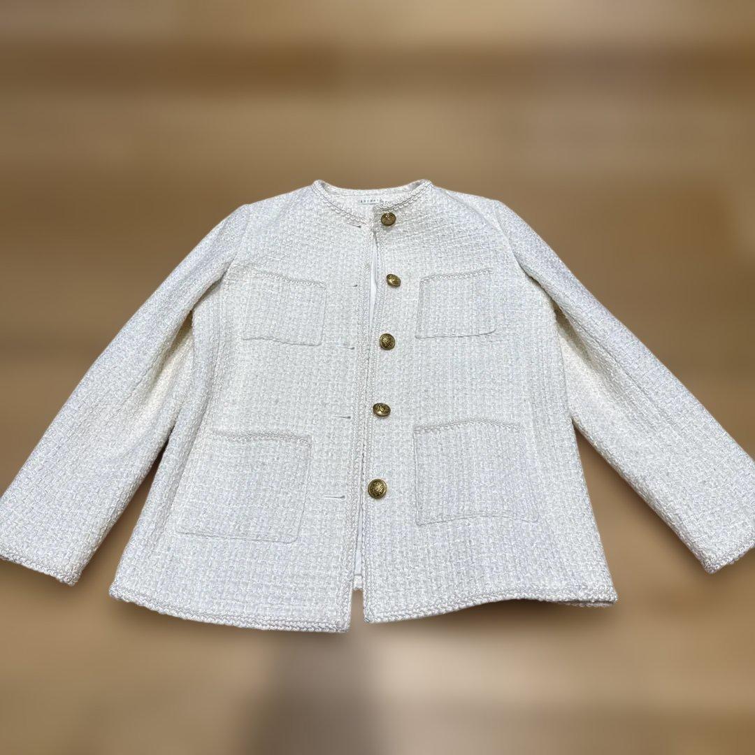 ESTNATION / ファンシーツイードノーカラージャケット