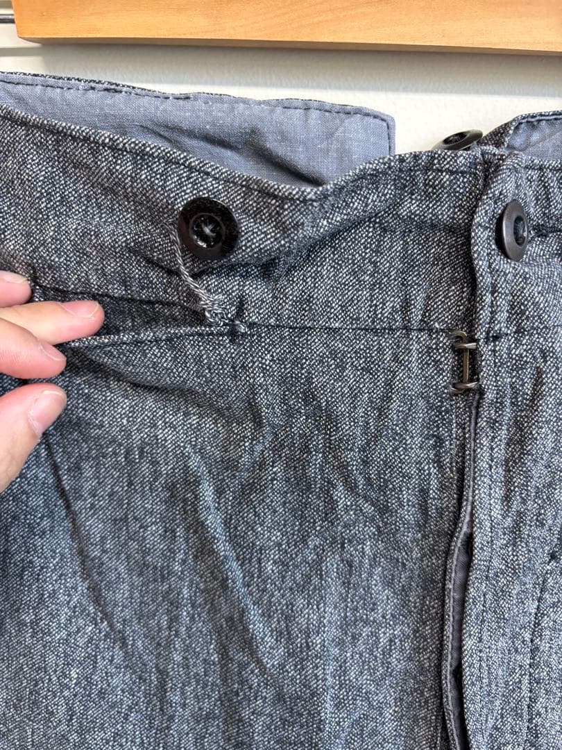 30s 40s ブラックシャンブレーパンツ　黒シャンパンツ