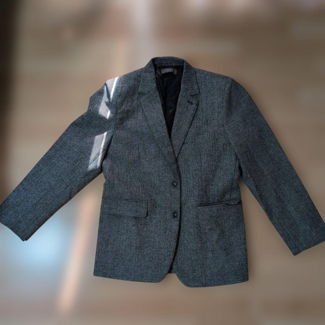 【CLEL】ツイードテーラードジャケット　グレー　S