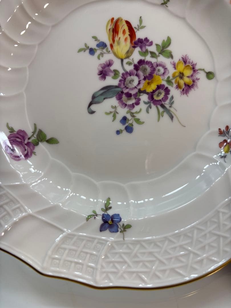 ポプラさま専用マイセン　アンティークディナープレート　19cm